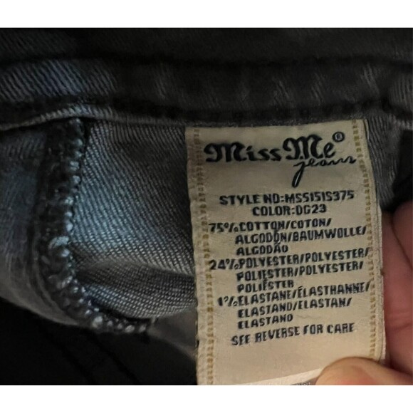Miss Me Mid-Rise Skinny Jeans  Women's Size 28  Gray Denim  Plain Pocket - Picture 9 of 11